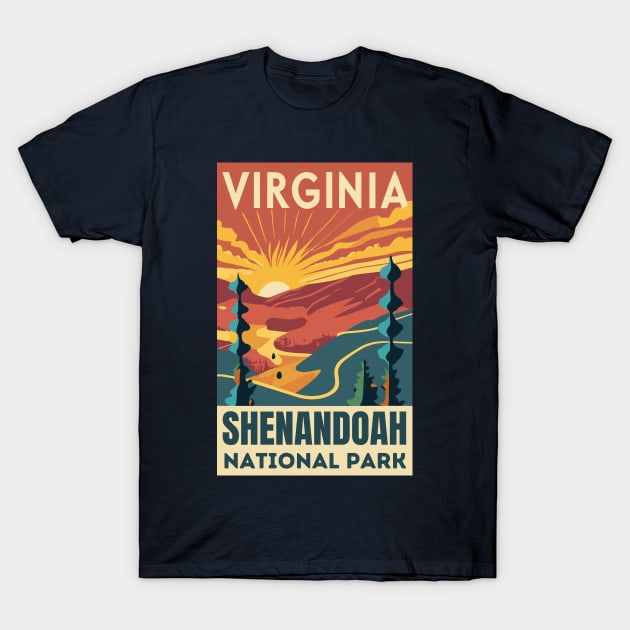 A Vintage Travel Art of the Shenandoah National Park - Virginia - US T-Shirt by goodoldvintage